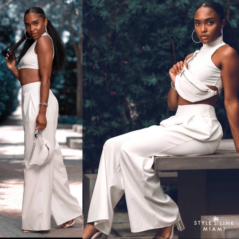 Off White Wide Leg Trouser Pant